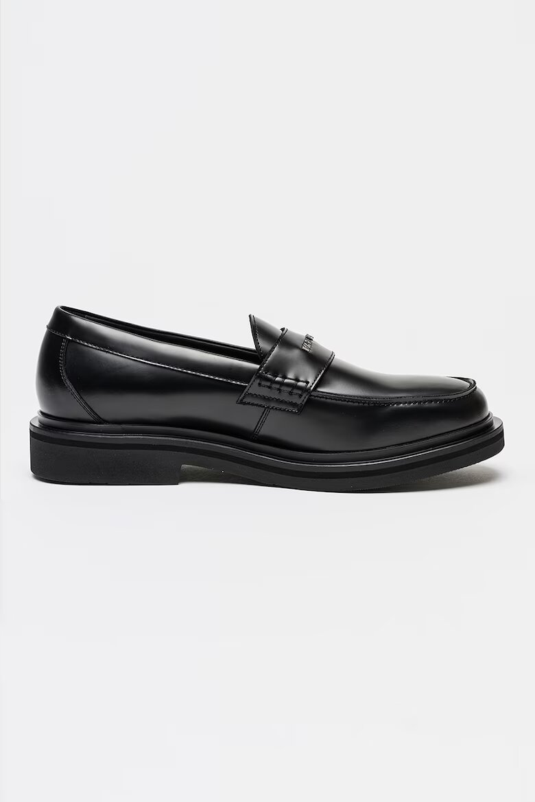 Karl Lagerfeld Кожени мокасини Keaton с лого Черен