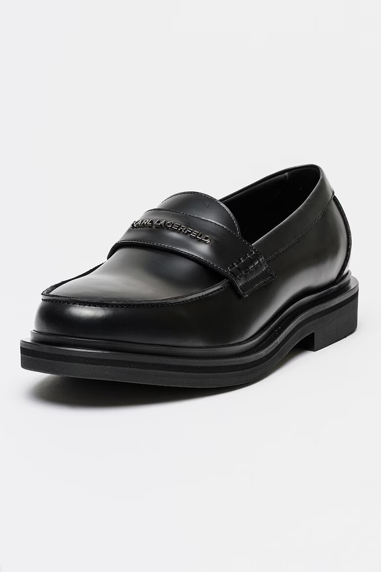 Karl Lagerfeld Кожени мокасини Keaton с лого Черен
