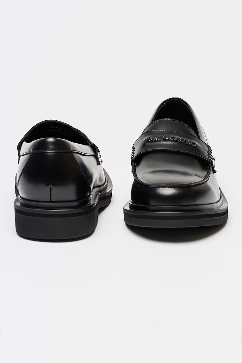 Karl Lagerfeld Кожени мокасини Keaton с лого Черен