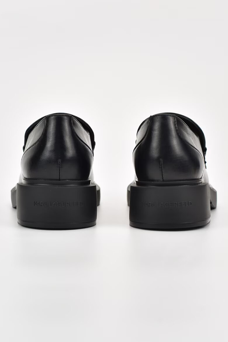 Karl Lagerfeld Кожени мокасини с лого Черен