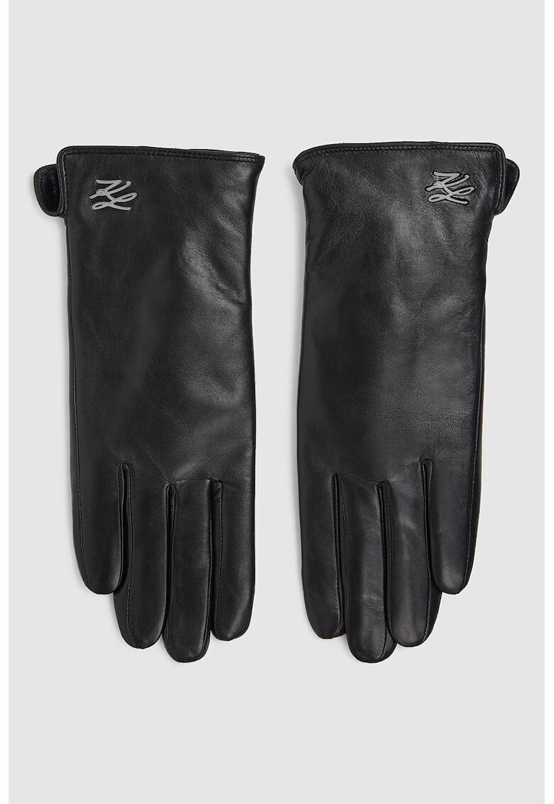 Karl Lagerfeld Кожени ръкавици с лого