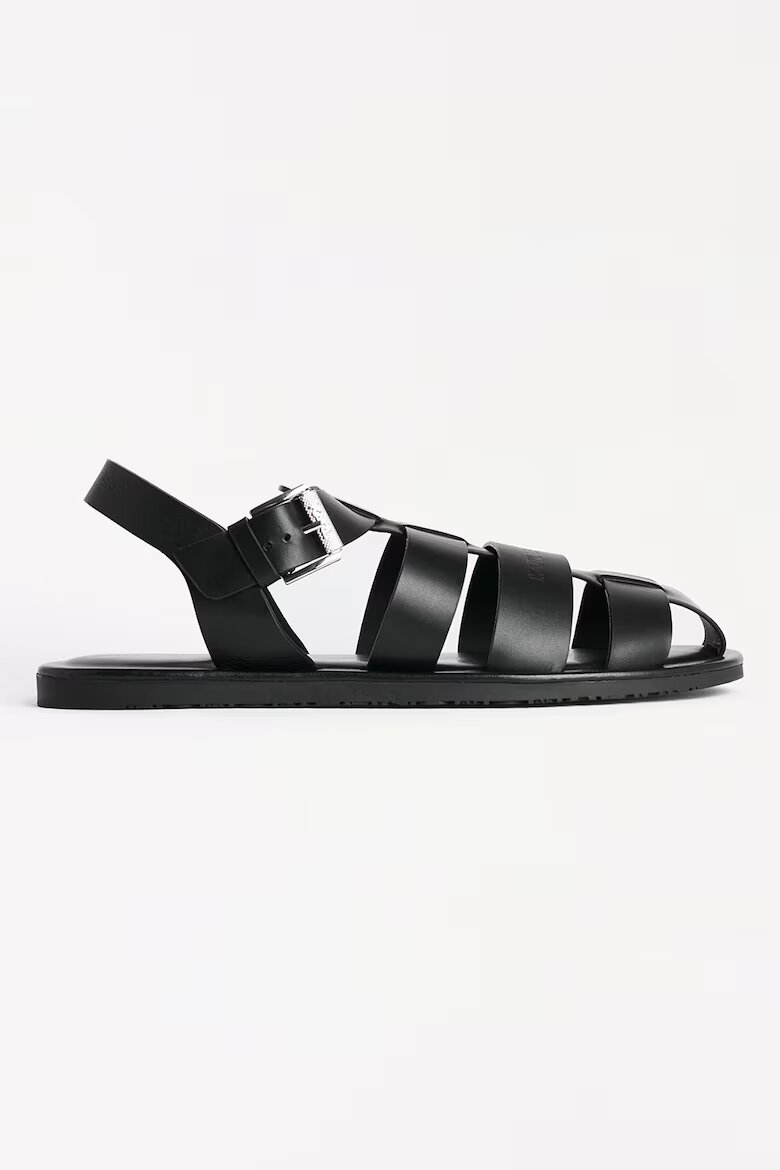 Karl Lagerfeld Кожени сандали Fisherman Черен