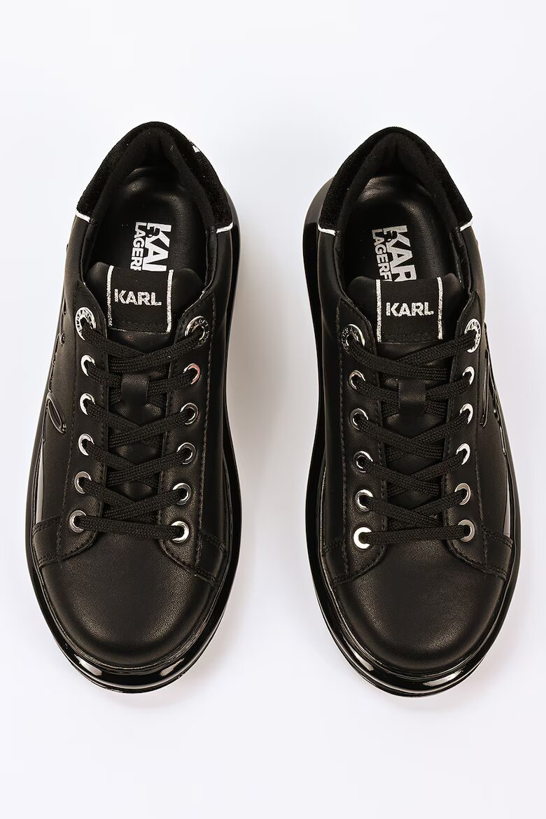 Karl Lagerfeld Кожени спортни обувки с лого Черен