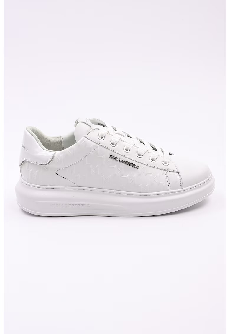 Karl Lagerfeld Кожени спортни обувки с релефен монограм