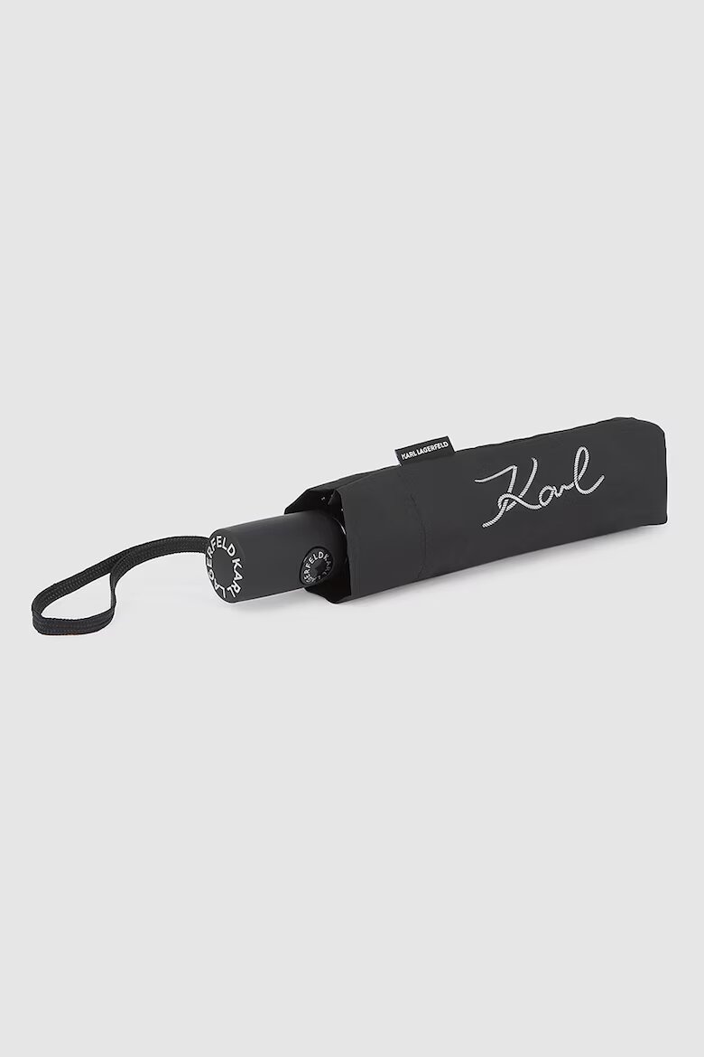 Karl Lagerfeld Малък чадър с лого Бял/Черен