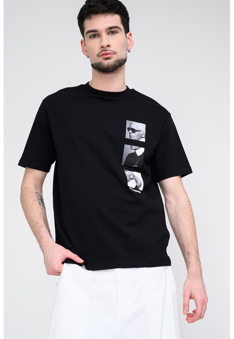 Karl Lagerfeld Памучна тениска с фотопринт
