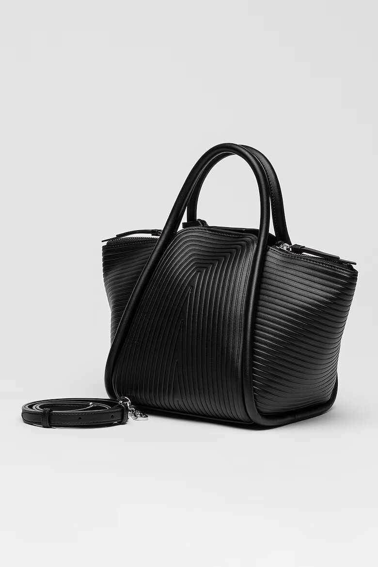 Karl Lagerfeld Ръчна чанта Wellen с рипс Черен