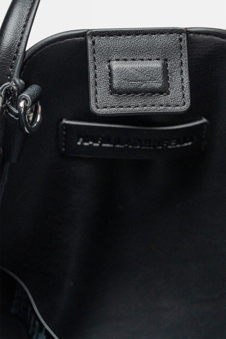 Karl Lagerfeld Ръчна чанта Wellen с рипс Черен