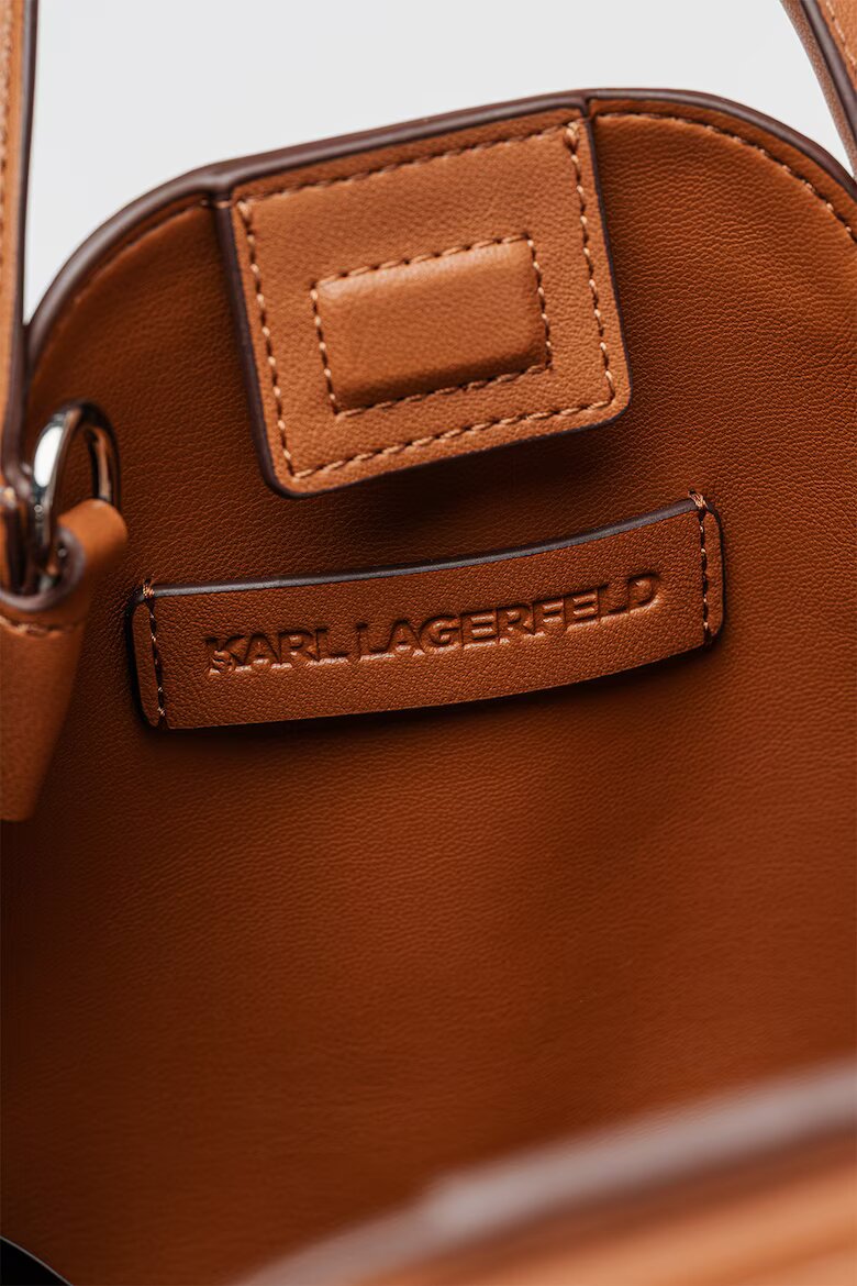Karl Lagerfeld Ръчна чанта Wellen с рипс Карамел