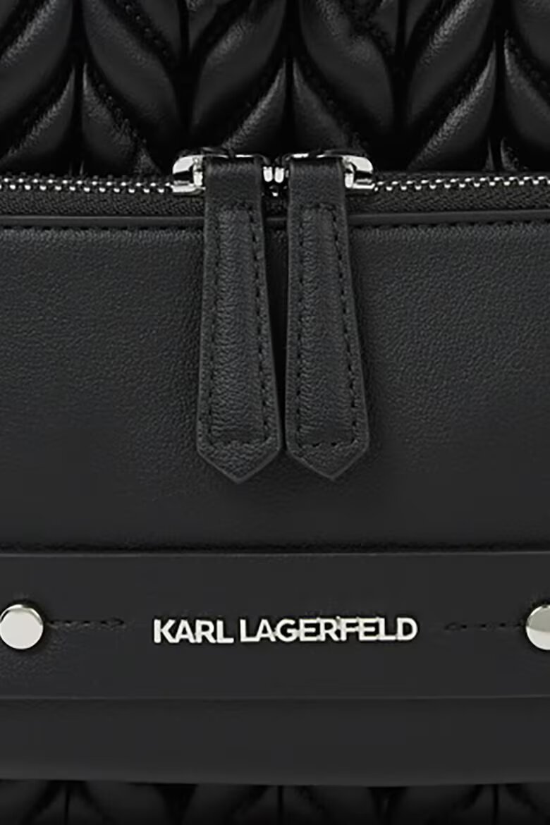 Karl Lagerfeld Раница от еко кожа с лого Черен