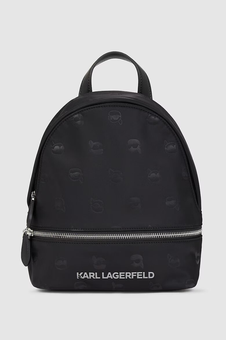 Karl Lagerfeld Раница с монограм и цип Черен