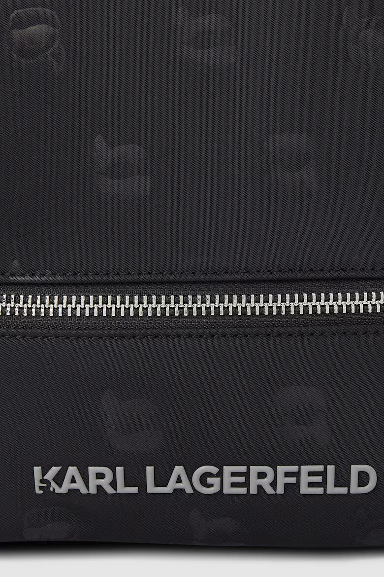 Karl Lagerfeld Раница с монограм и цип Черен