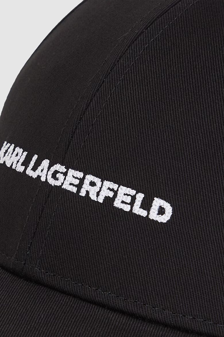 Karl Lagerfeld Шапка с памук с бродирано лого Черен