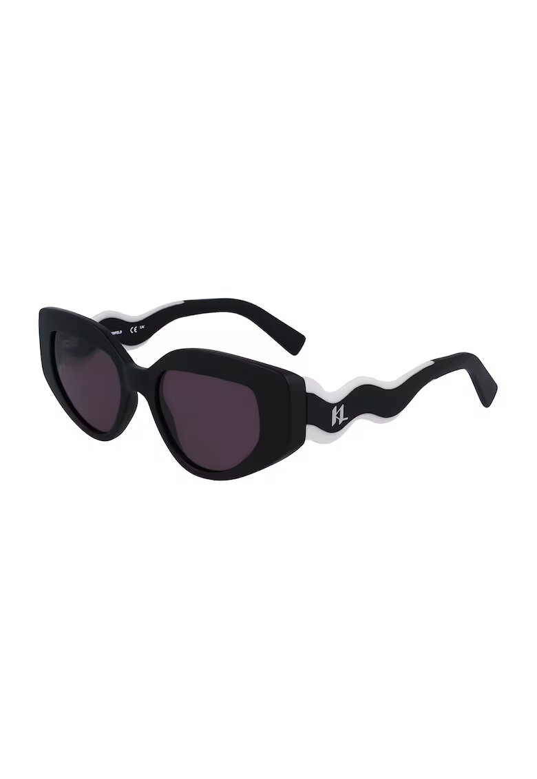 Karl Lagerfeld Слънчеви очила Cat-Eye - Бял/Черен