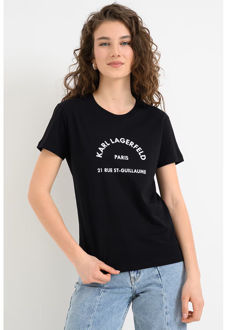 Karl Lagerfeld Слим тениска Glitter Petite с лого