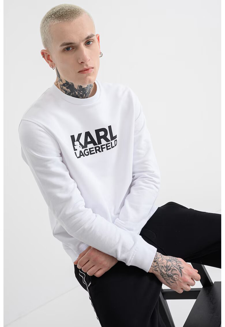 Karl Lagerfeld Суитшърт с овално деколте и лого