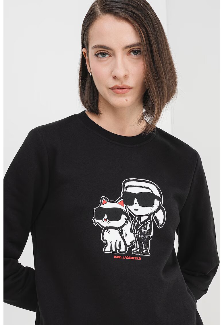Karl Lagerfeld Суитшърт с овално деколте и лого