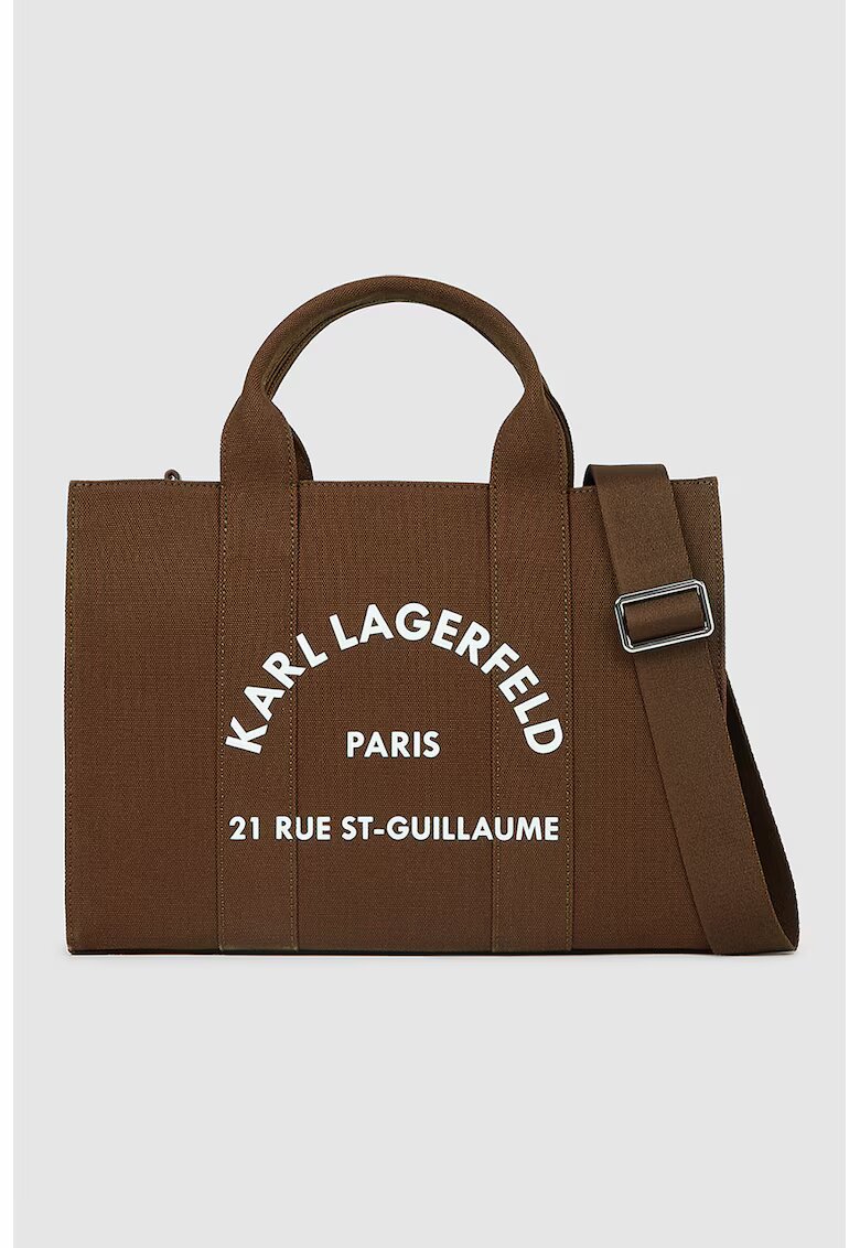 Karl Lagerfeld Текстилна шопинг чанта Rue St-Guillaume - Земен