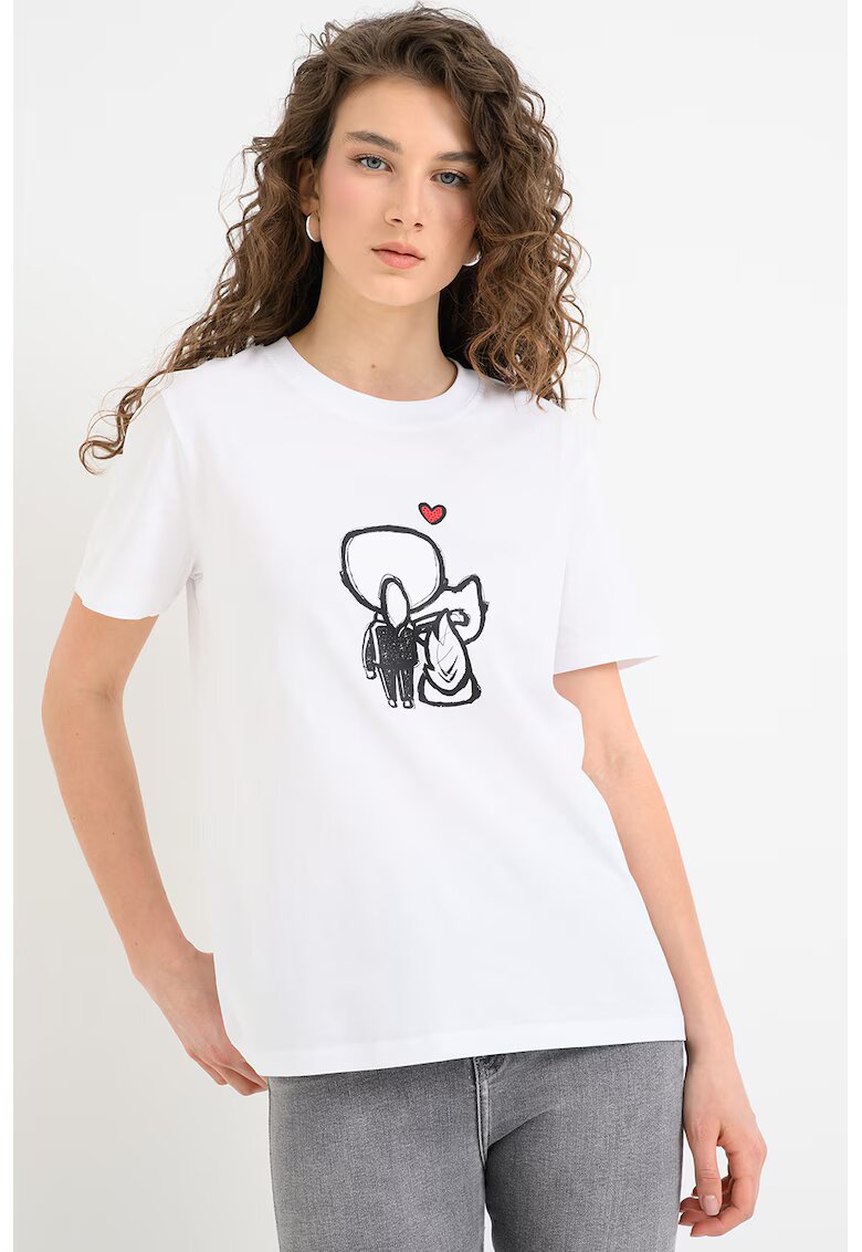 Karl Lagerfeld Тениска Ikon Valentine с графика