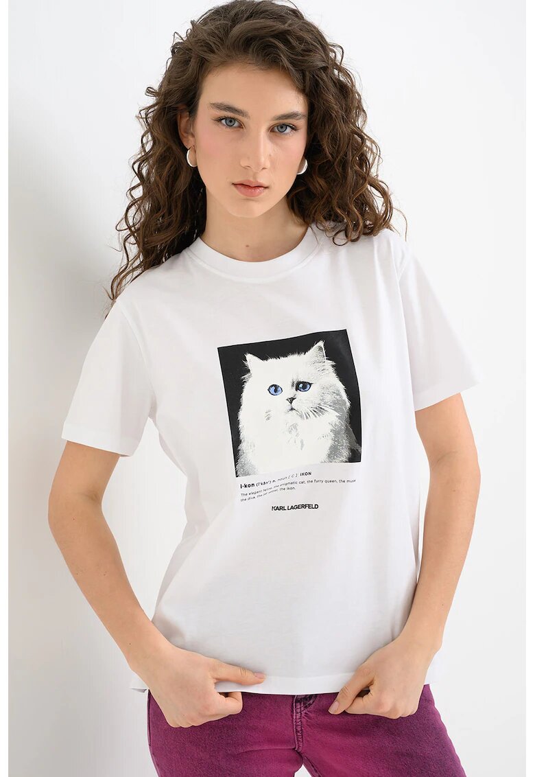 Karl Lagerfeld Тениска Portrait от органичен памук