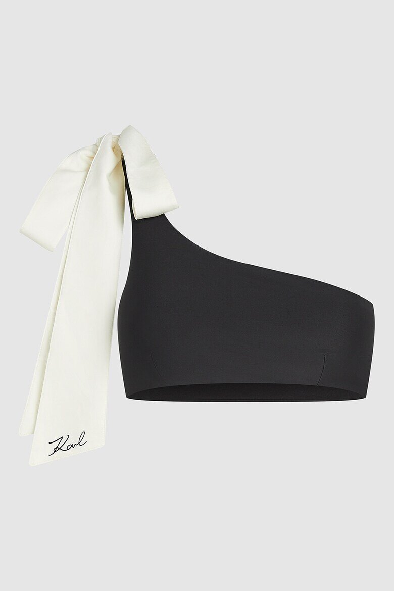 Karl Lagerfeld Цял бански с голи рамене Черен