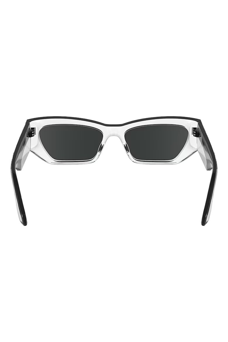 Karl Lagerfeld Унисекс правоъгълни слънчеви очила Черен/Прозрачен