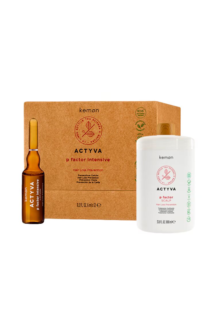 Kemon Комплект против косопад Actyva P Factor - Treatment 1000 ml - Lotion 12 x 6 ml