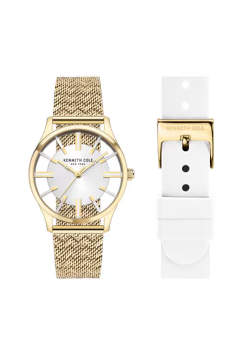 Kenneth Cole Дамски часовник KCWLG2124003 - кварцов механизъм - корпус и верижка от неръждаема стомана в златист цвят - 34.5 мм