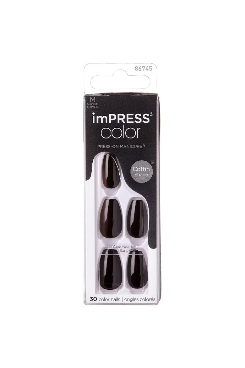 Kiss Изкуствени нокти IMPRESS 30 бр. Черен
