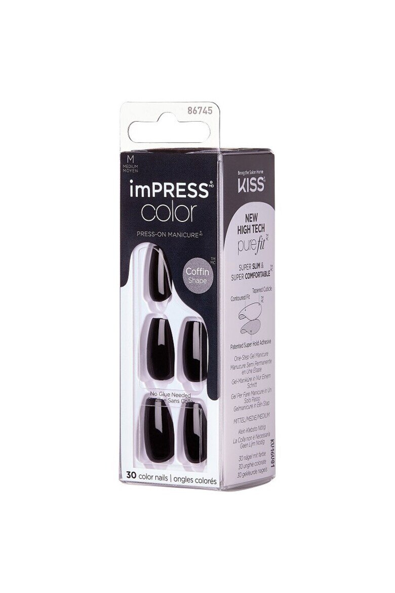 Kiss Изкуствени нокти IMPRESS 30 бр. Черен