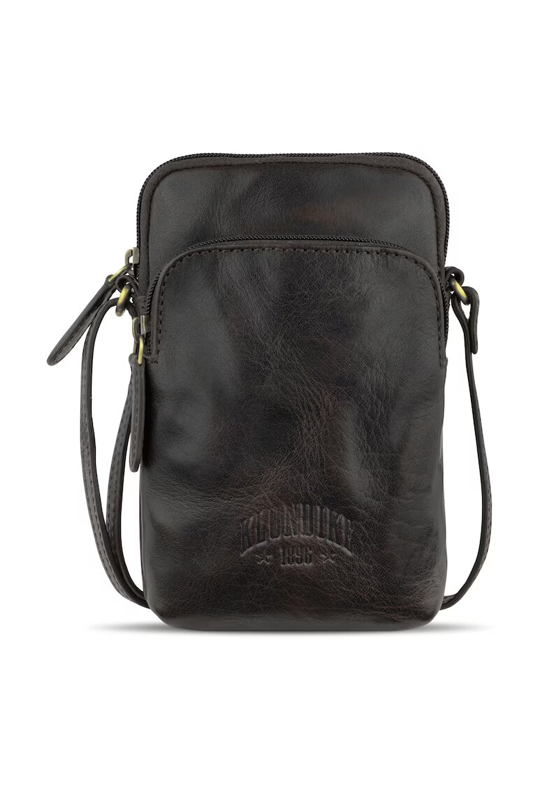 Klondike Дамска чанта за кръст от естествена кожа - KD1255 - 11 x 2 x 19 см - кафява