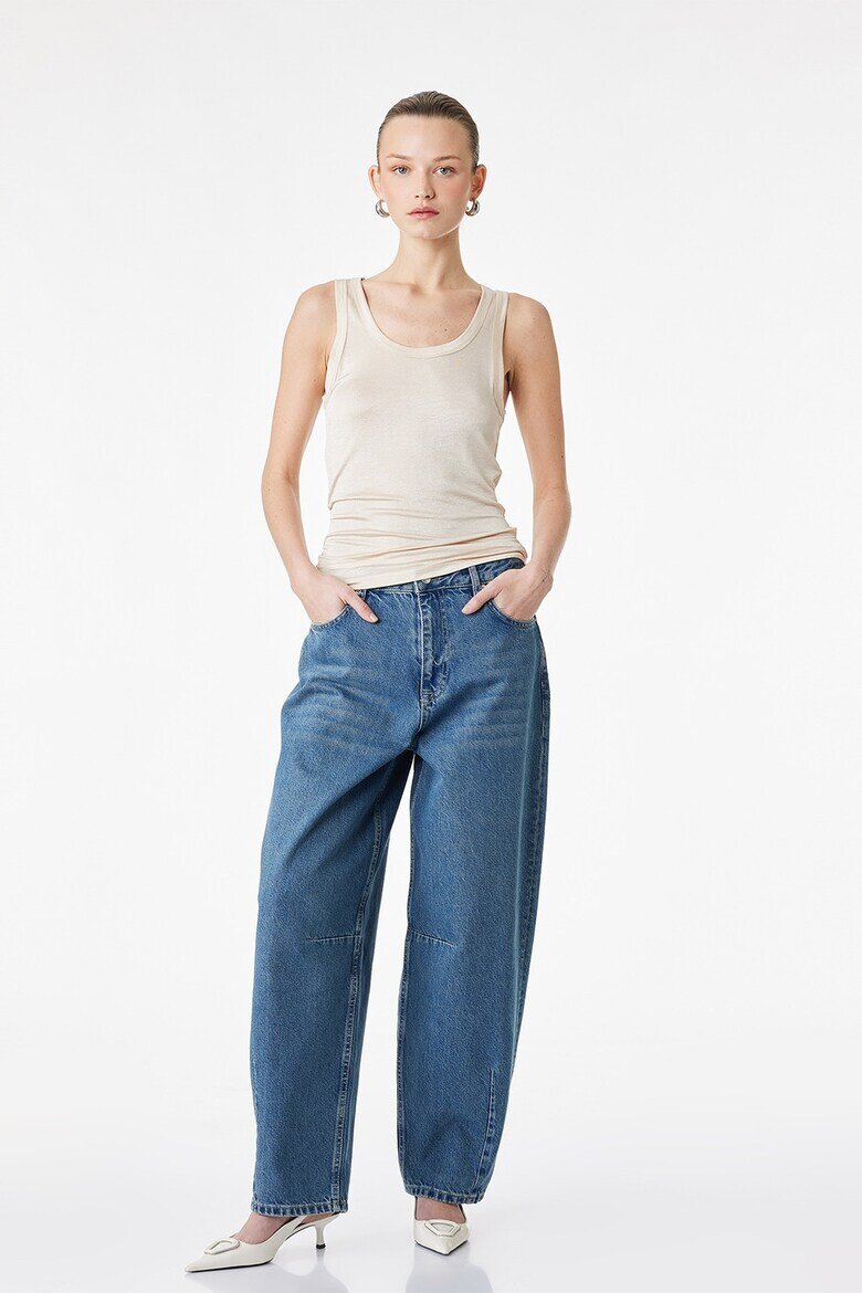 KOTON Широки дънки с миди талия Denim Blue