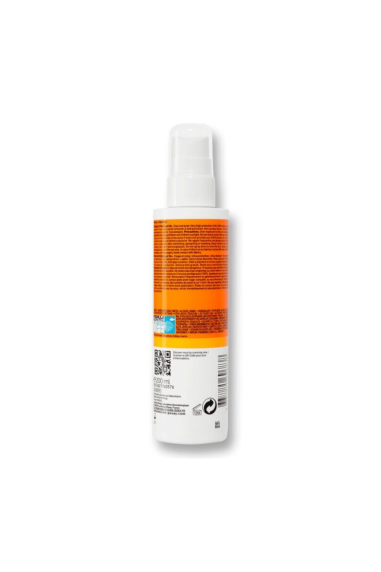 La Roche-Posay ANTHELIOS SPF невидим слънцезащитен спрей за тяло. 50 SPF