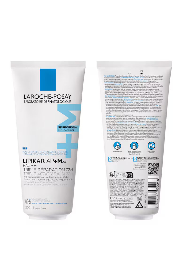 La Roche-Posay Lipikar Baume AP+M възстановяващ и успокояващ балсам с тройно действие 200 мл