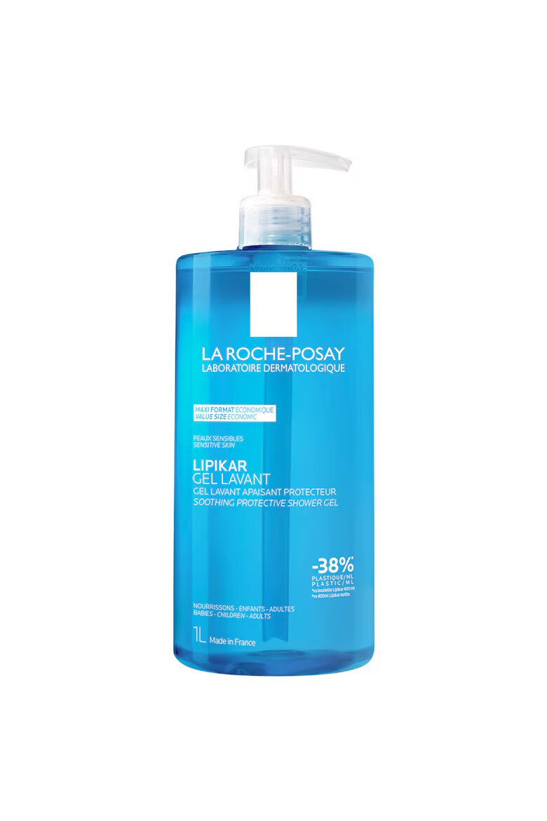 La Roche-Posay Lipikar успокояващ почистващ гел за лице и тяло за бебета деца възрастни. 1000 мл