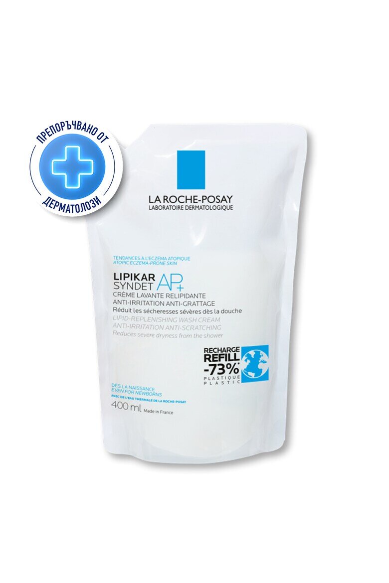 La Roche-Posay Успокояващ почистващ гел за чувствителна или суха кожа Lipikar Syndet подходящ за бебета деца възрастни 0.4 l