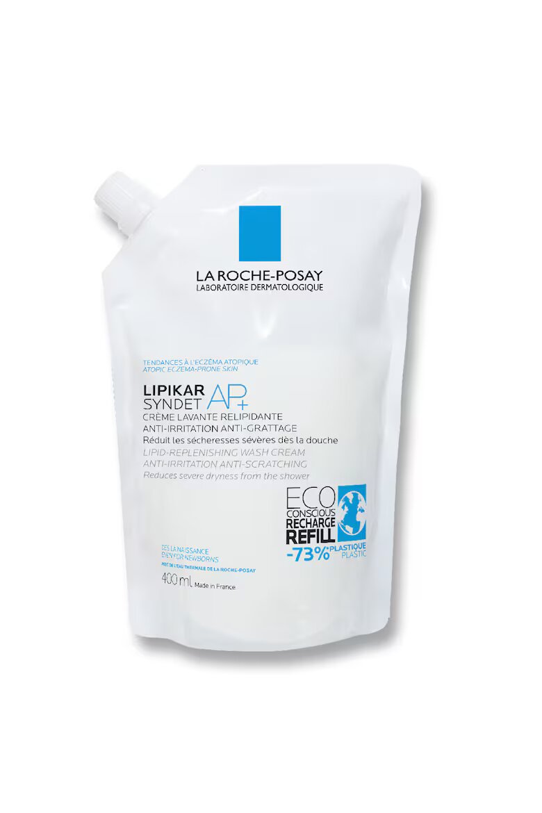 La Roche-Posay Успокояващ почистващ гел за чувствителна или суха кожа Lipikar Syndet подходящ за бебета деца възрастни 0.4 l