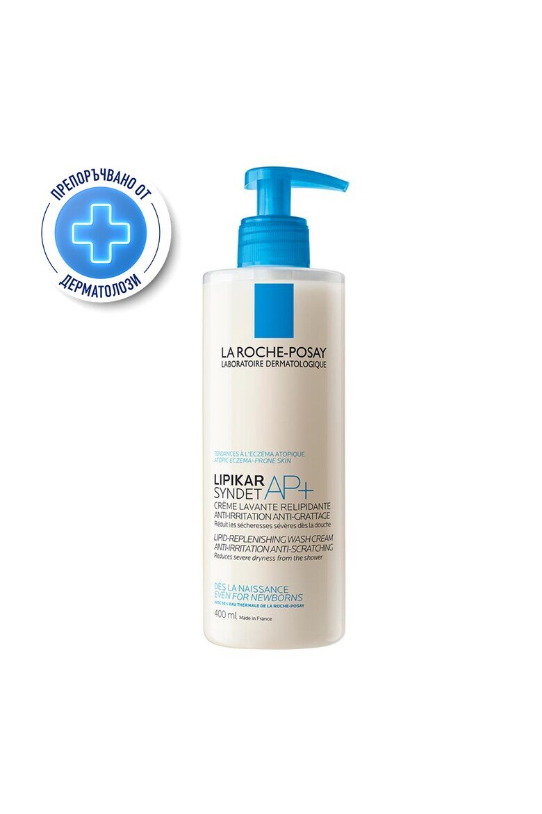 La Roche-Posay Успокояващ почистващ гел за чувствителна или суха кожа Lipikar Syndet подходящ за бебета деца възрастни 400 мл
