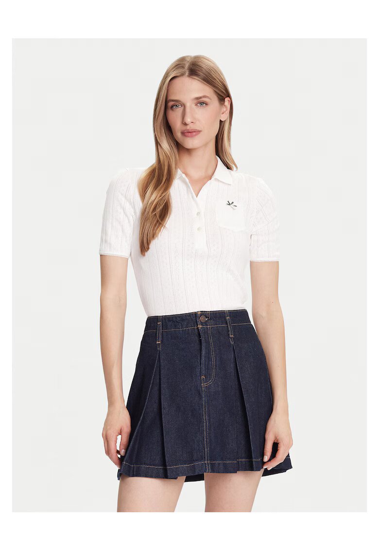 Lacoste Дамска поло тениска - Екрю