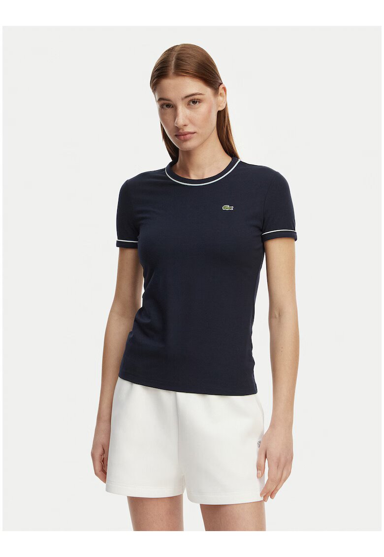 Lacoste Дамска тениска - тъмносин - памук-модал - едноцветен