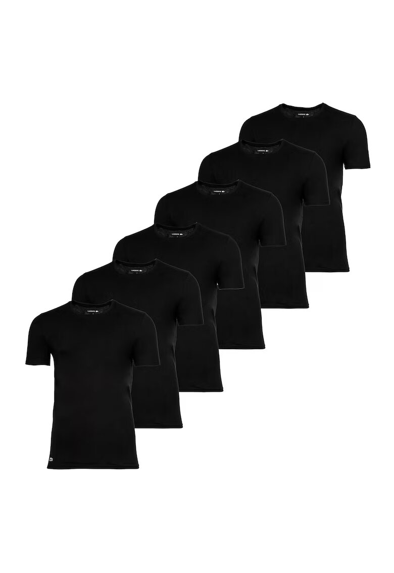 Lacoste Едноцветна слим тениска - 6 броя