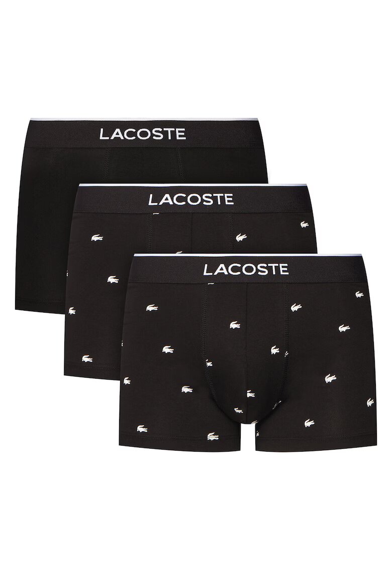 Lacoste Комплект от 3 чифта мъжки боксерки - Черно - Бяло