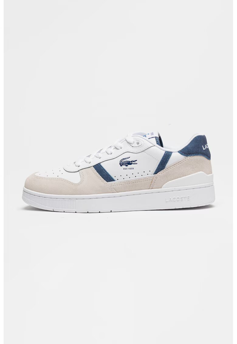 Lacoste Кожени маратонки под глезена - Бял/Тъмносин
