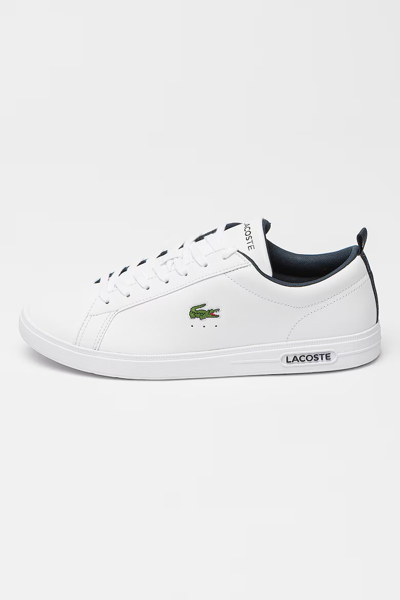 Lacoste Кожени спортни обувки до глезена Court Base с лого Бял