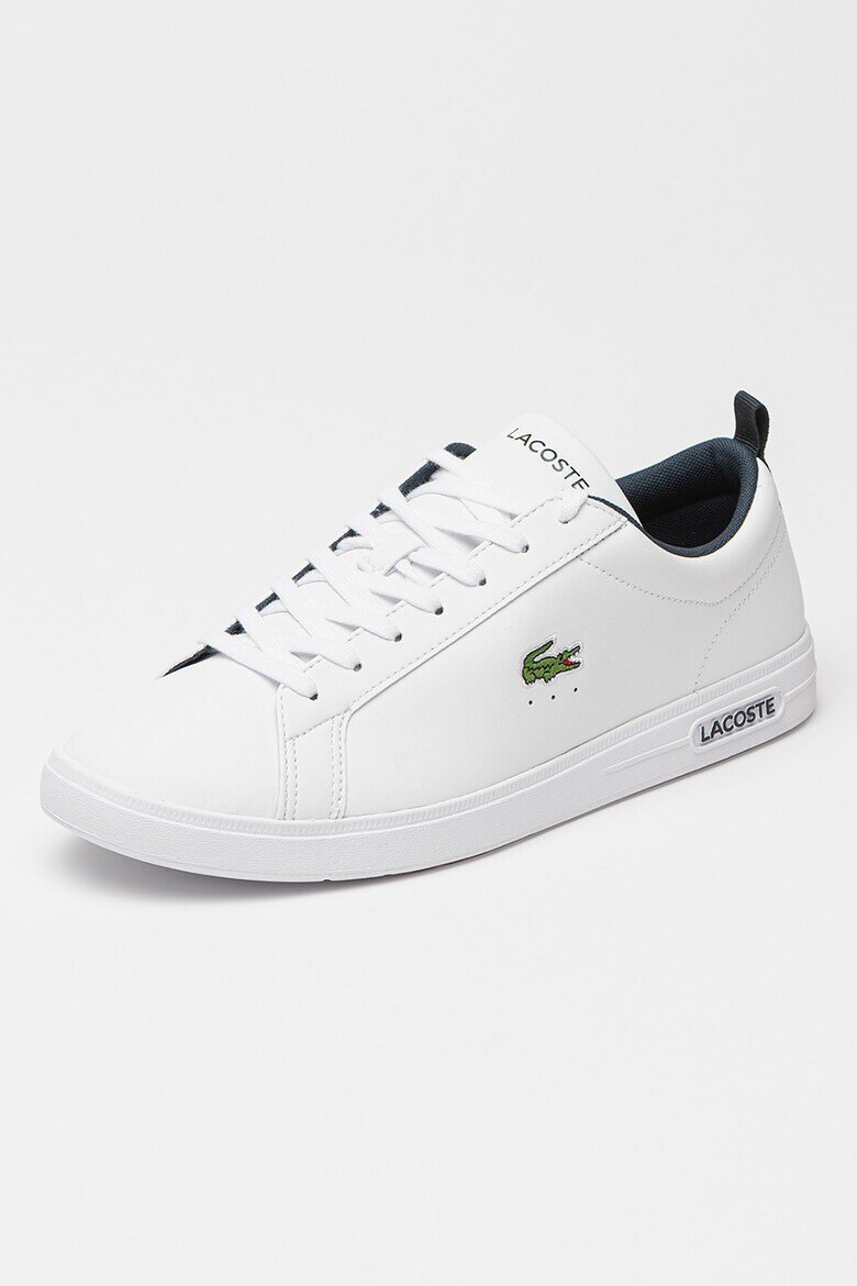 Lacoste Кожени спортни обувки до глезена Court Base с лого Бял