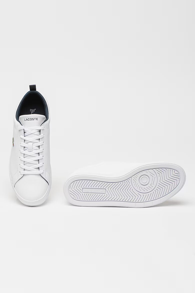 Lacoste Кожени спортни обувки до глезена Court Base с лого Бял