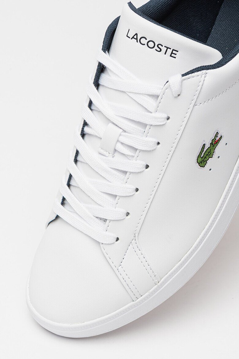 Lacoste Кожени спортни обувки до глезена Court Base с лого Бял