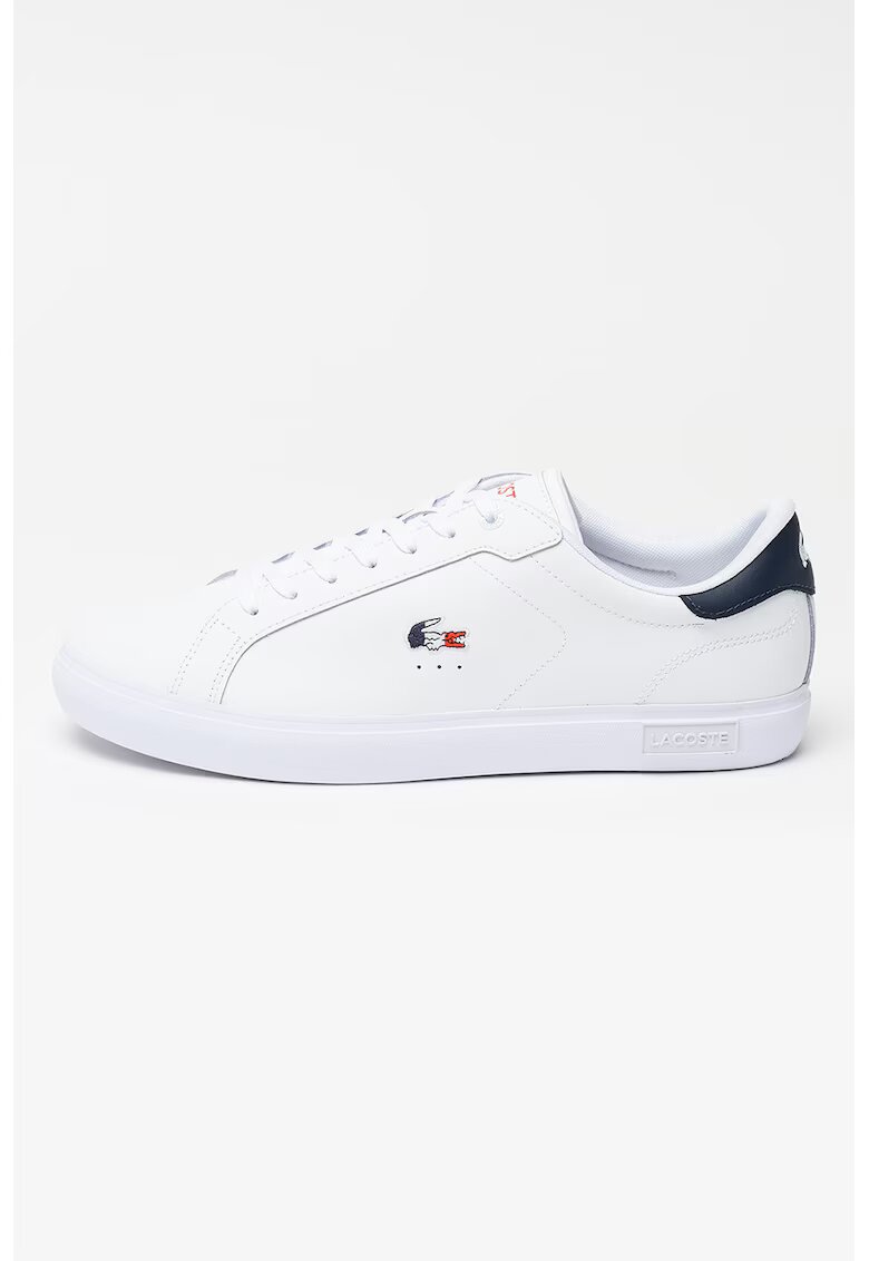 Lacoste Кожени спортни обувки Powercourt - Ултрамарин синьо/Бял