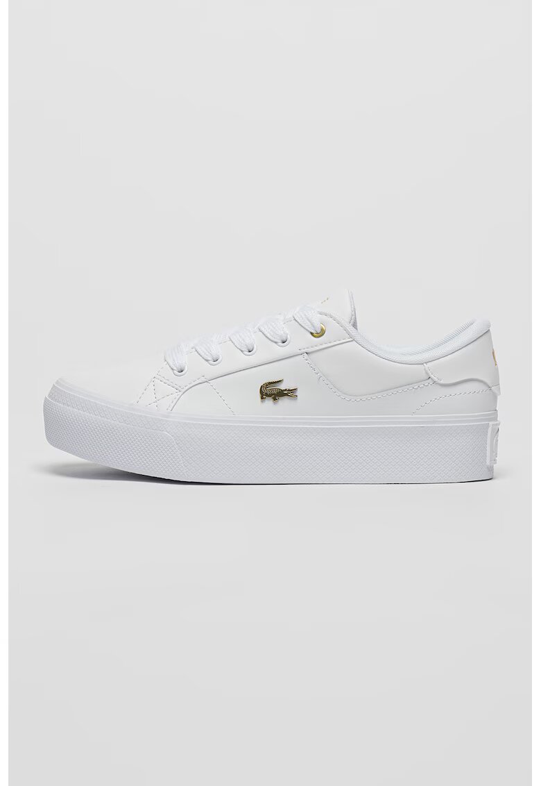 Lacoste Кожени спортни обувки Ziane с еко кожа - Бял