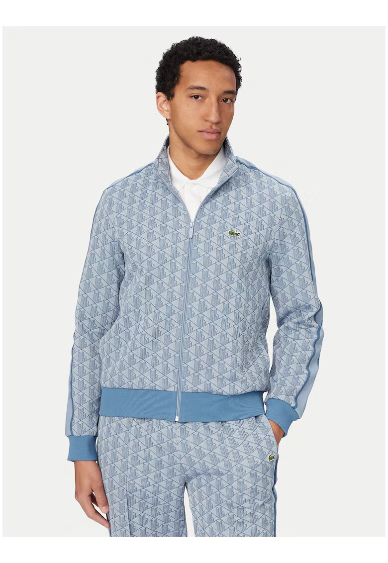 Lacoste Мъжка блуза - синя - стандартна кройка - цип - полиестер-памук